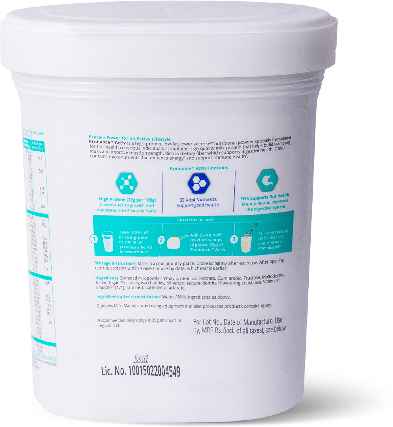 Image of prohance Activ Protien Powder, Building Muscle Mass & Strength for an Active Lifestyle