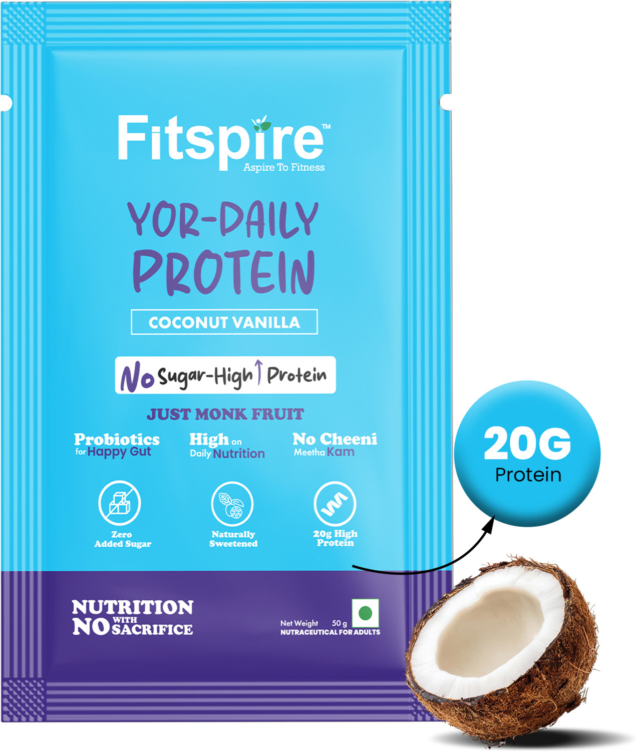 Image of Fitspire YOR Daily Protein Nutrition Powder for Muscle and Gut Health Whey Protein