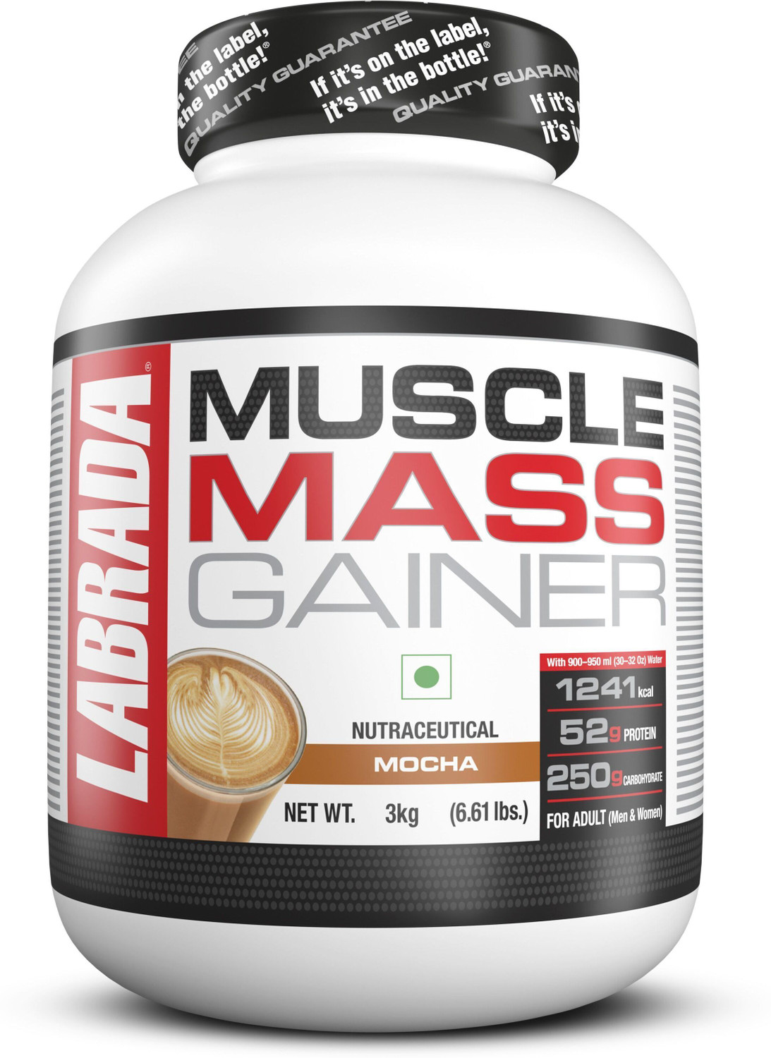 Image of Labrada Muscle Mass Gainer Mocha| Weight Gainer with Protein | 9 Servings Weight Gainers /Mass Gainers