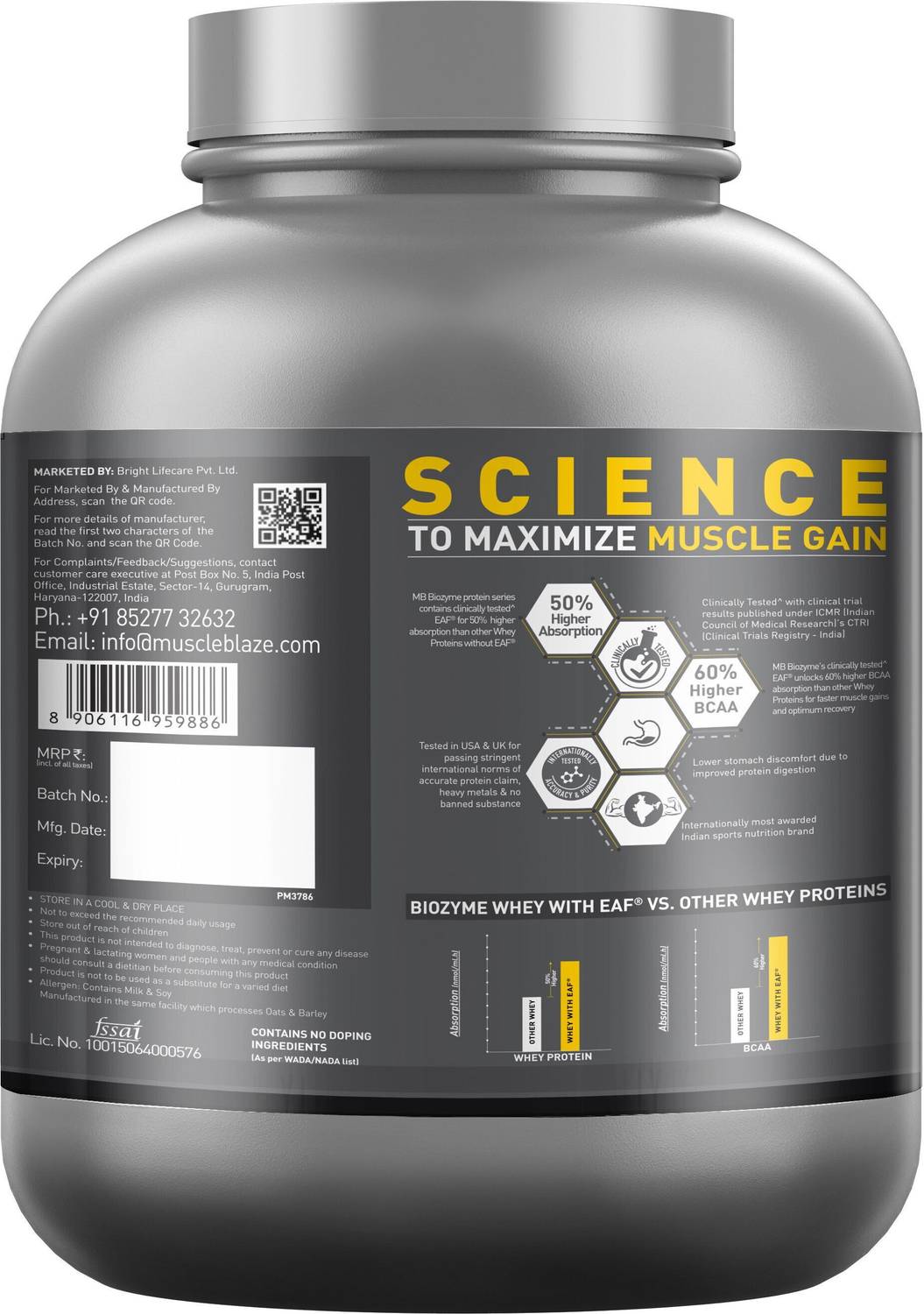 MUSCLEBLAZE Biozyme Whey Protein 25g - Image 5