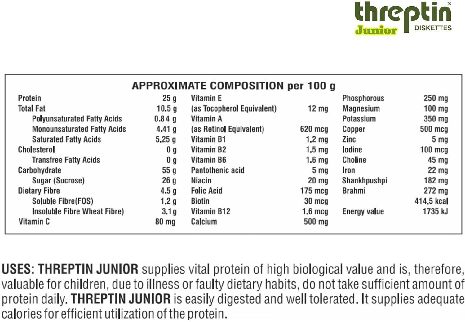 Image of Threptin Junior Diskettes for Kids (Pack of 2) Protein Cookie