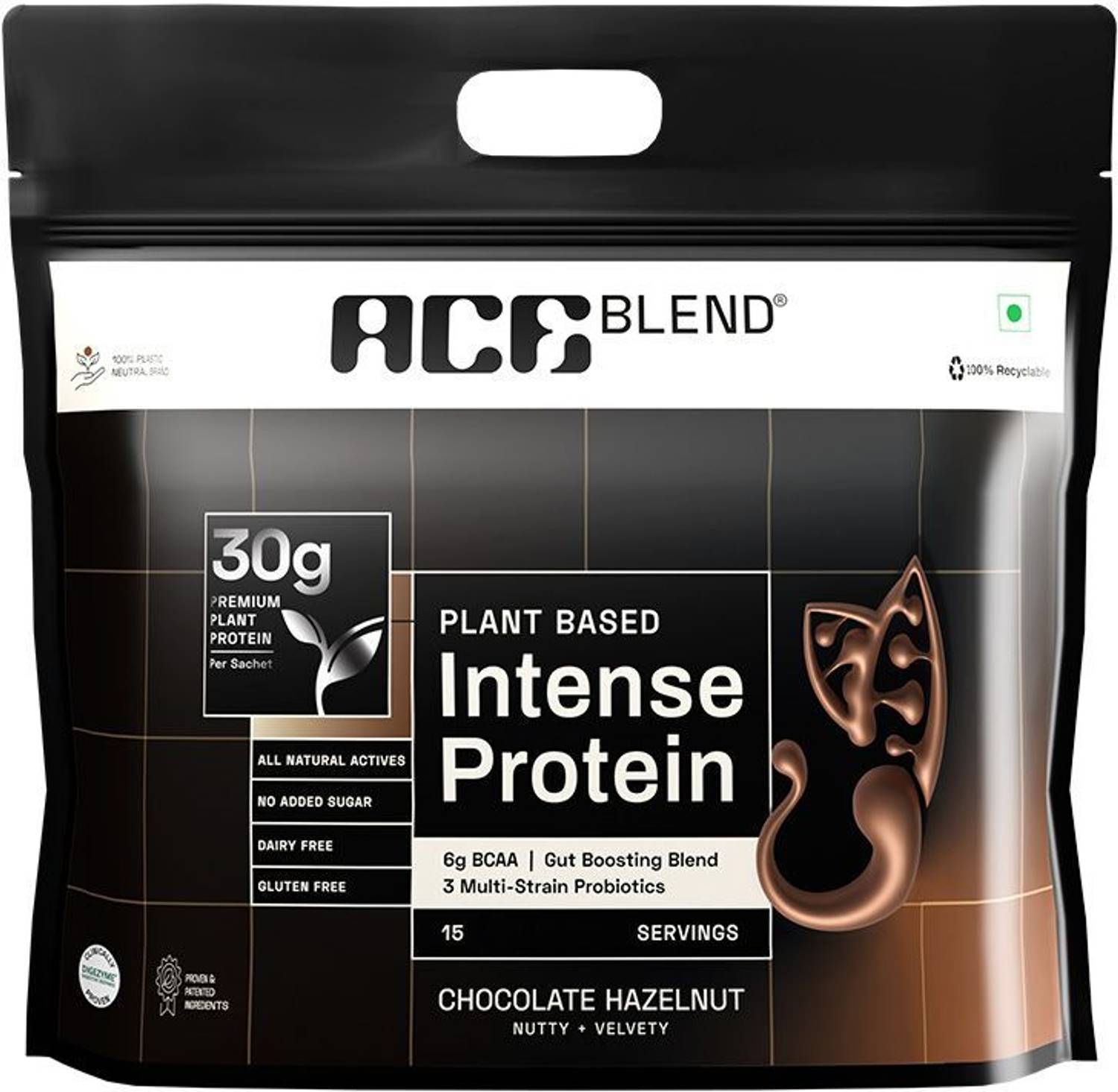 Ace Blend INTENSE, 30G A-Grade Vegan Plant Protein Powder for Men & Women Plant-Based Protein