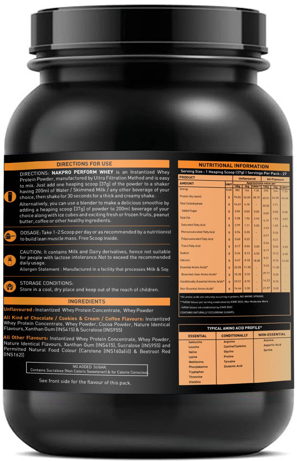 Nakpro Perform Whey Protein Concentrate, 24g - Image 3