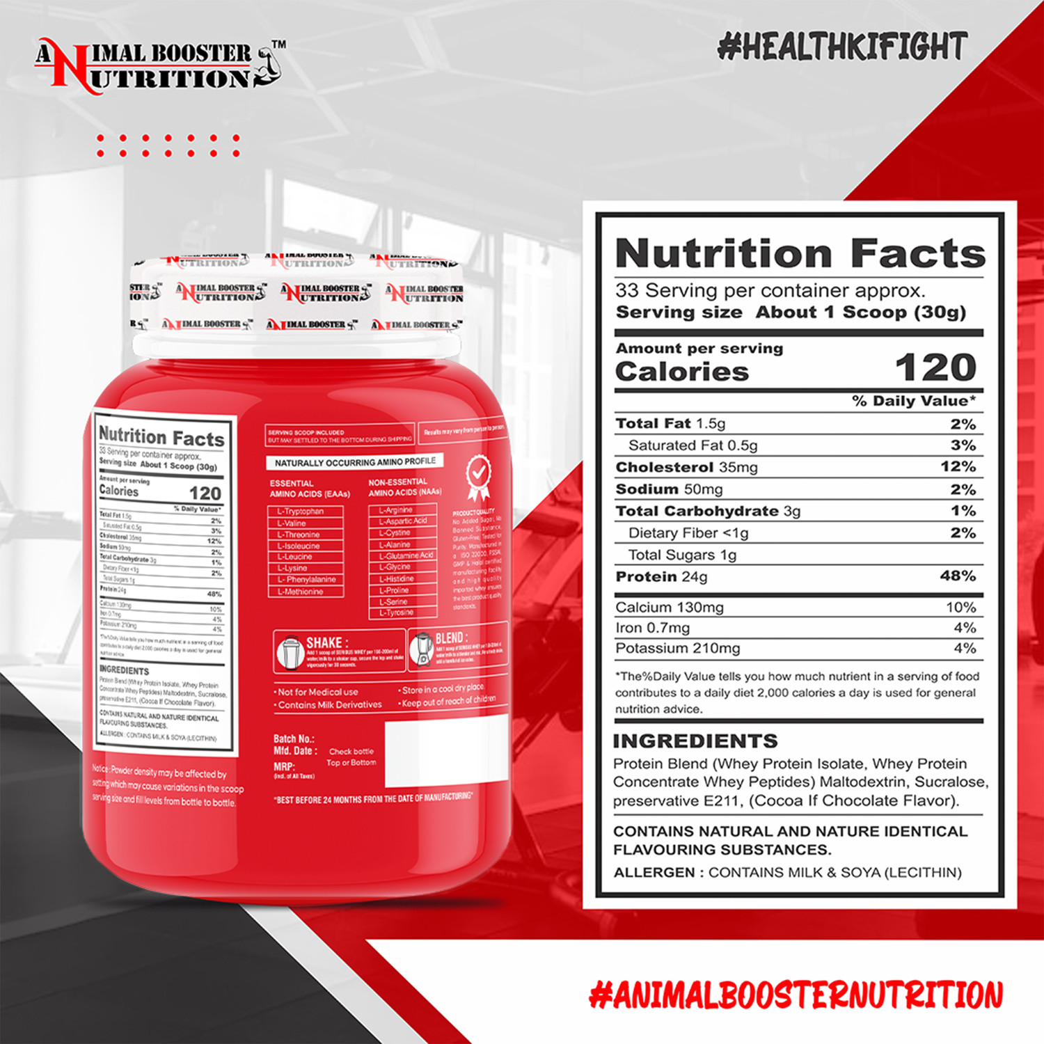 Image of Animal Booster Nutrition Serious Whey Protein 1kg Whey Protein