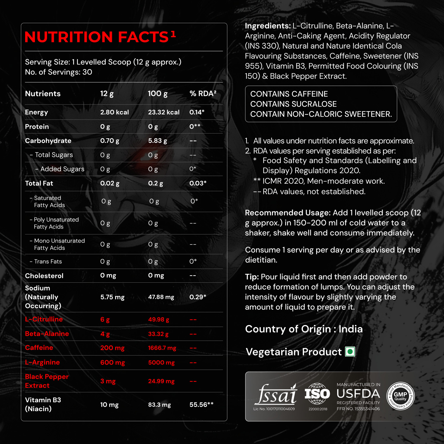 Image of Nutrabay RageX Pre-Workout | L-Citrulline, Beta-Alanine, Caffeine Pre Workout