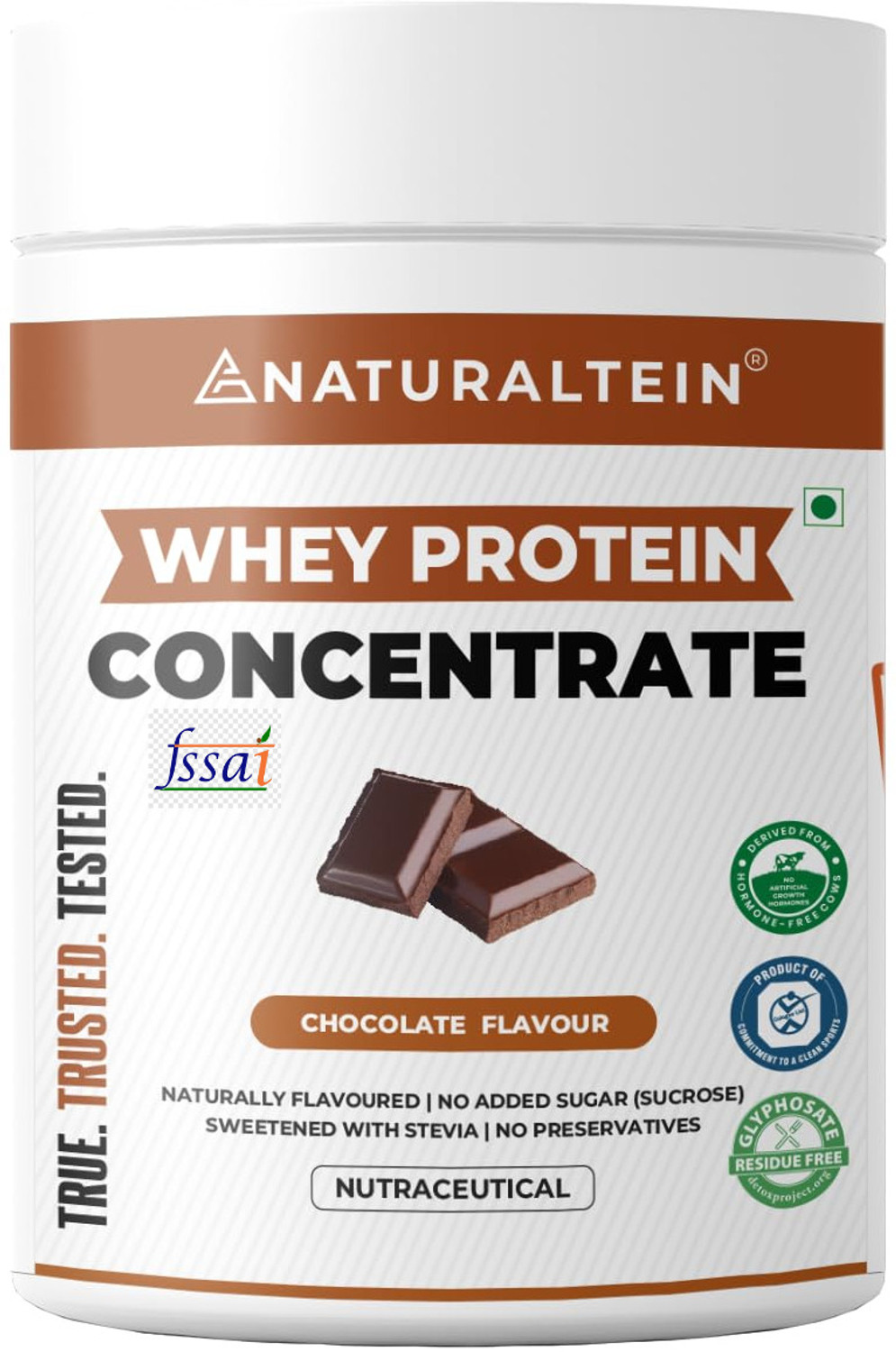 Image of NATURALTEIN Natural Whey Protein Concentrate Chocolate | 300g | Naturally Flavored Whey Protein