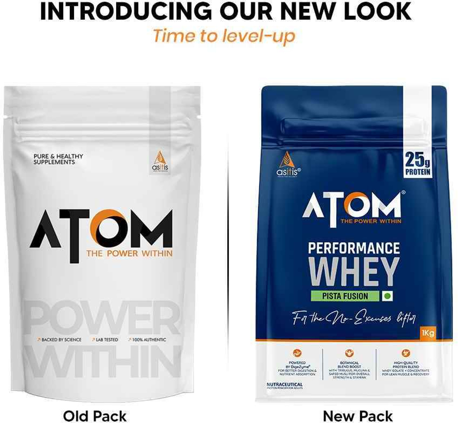 AS-IT-IS Nutrition ATOM Performance Whey 1Kg Pista Fusion Whey Protein ...