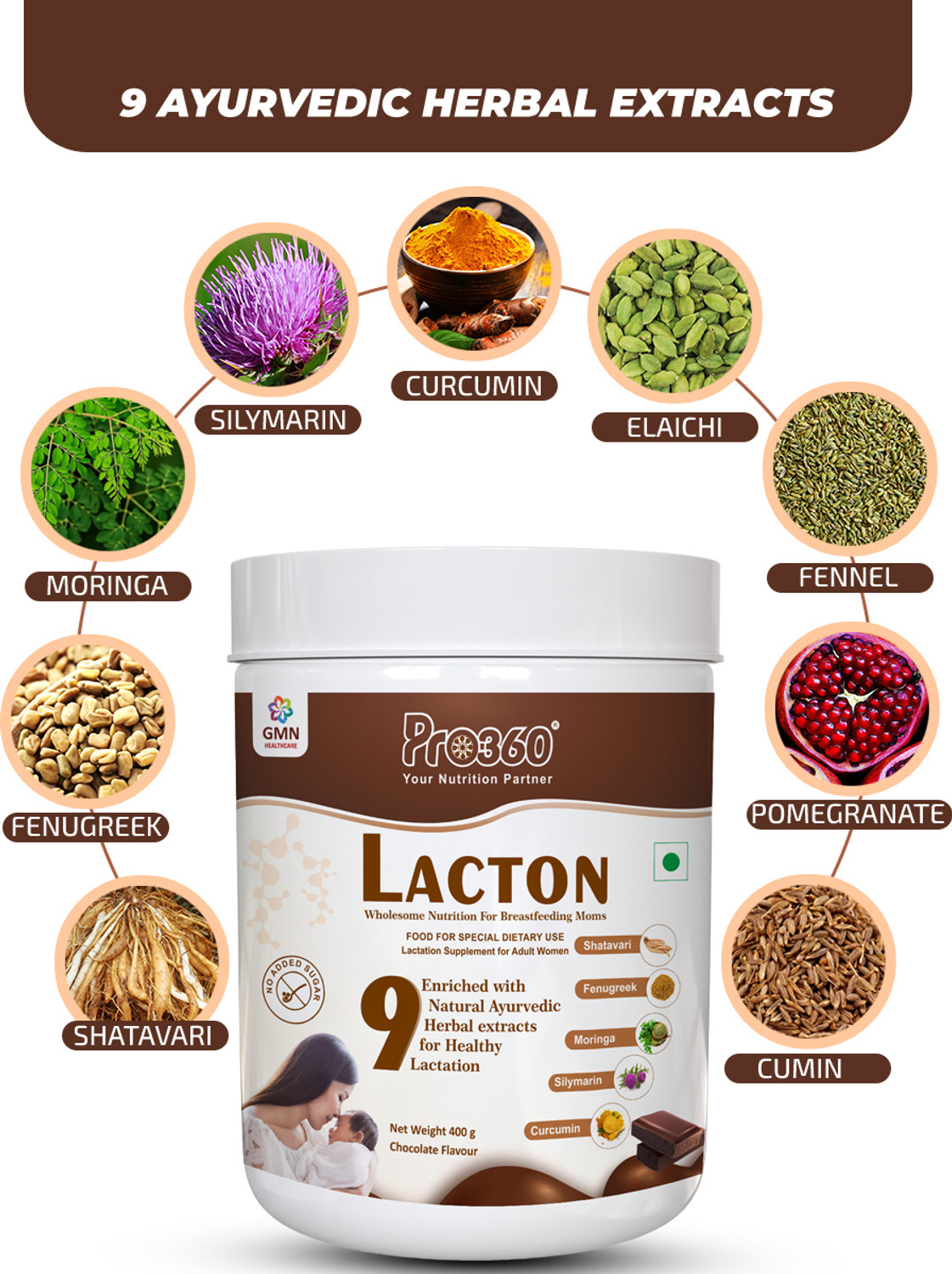 Image of PRO360 Lacton Protein for Breastfeeding Lactating Mothers Extract for Healthy Lactation Protein Shake