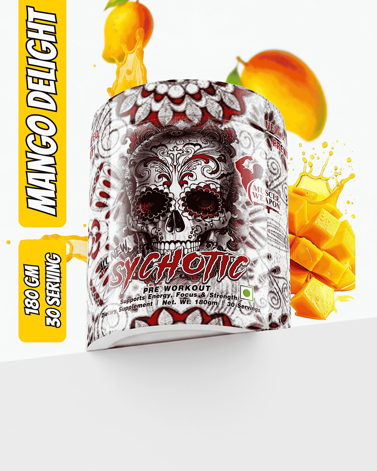Image of Muscle Weapon Sychotic Preworkout 30 servings| Energy | Focus | Pump Pre Workout