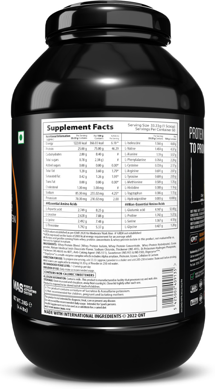 Image of QNT Prime Whey, 100% Whey Protein with whey Isolate Whey Protein