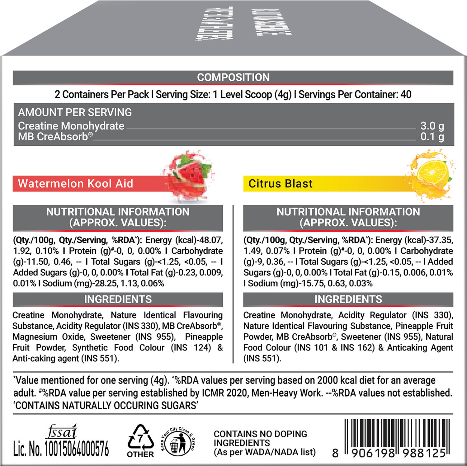 Image of MUSCLEBLAZE Micronised Creatine Monohydrate CreAMP Powder, Trustified Certified Creatine