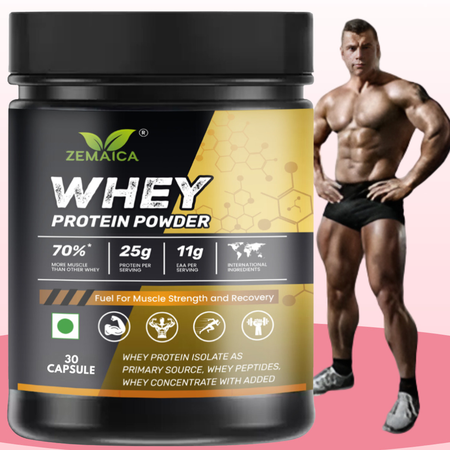 Image of ZEMAICA Whey Protein Capsule / Improve Muscle Strength Faster Muscle Recovery Whey Protein