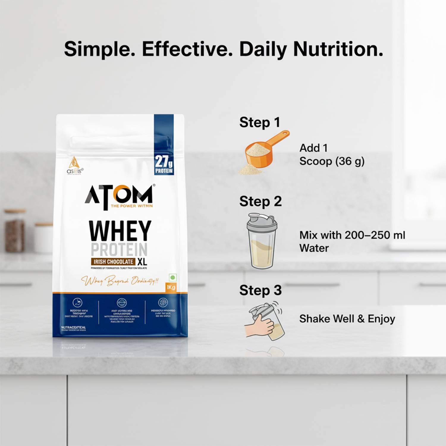 AS-IT-IS ATOM Whey Protein XL with Yeast Protein 1 kg - Image 3