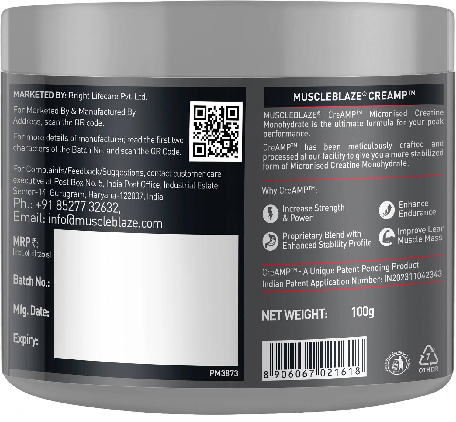 MUSCLEBLAZE Micronised Creatine Monohydrate 200g - Image 5