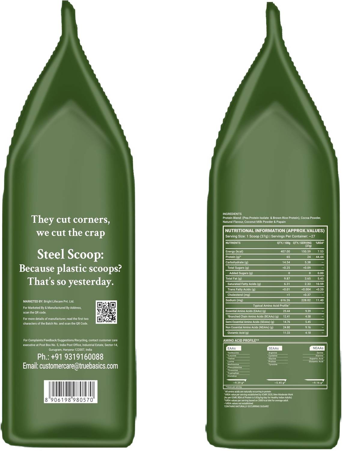 TrueBasics Clean Plant Protein Powder Brown Rice + Pea - Image 5