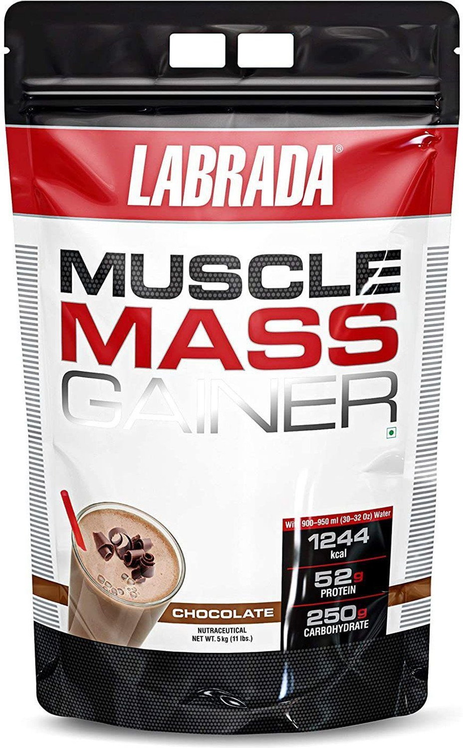 Image of Labrada Muscle Mass Gainer Chocolate| Weight Gainer with Protein | 15 Servings Weight Gainers /Mass Gainers