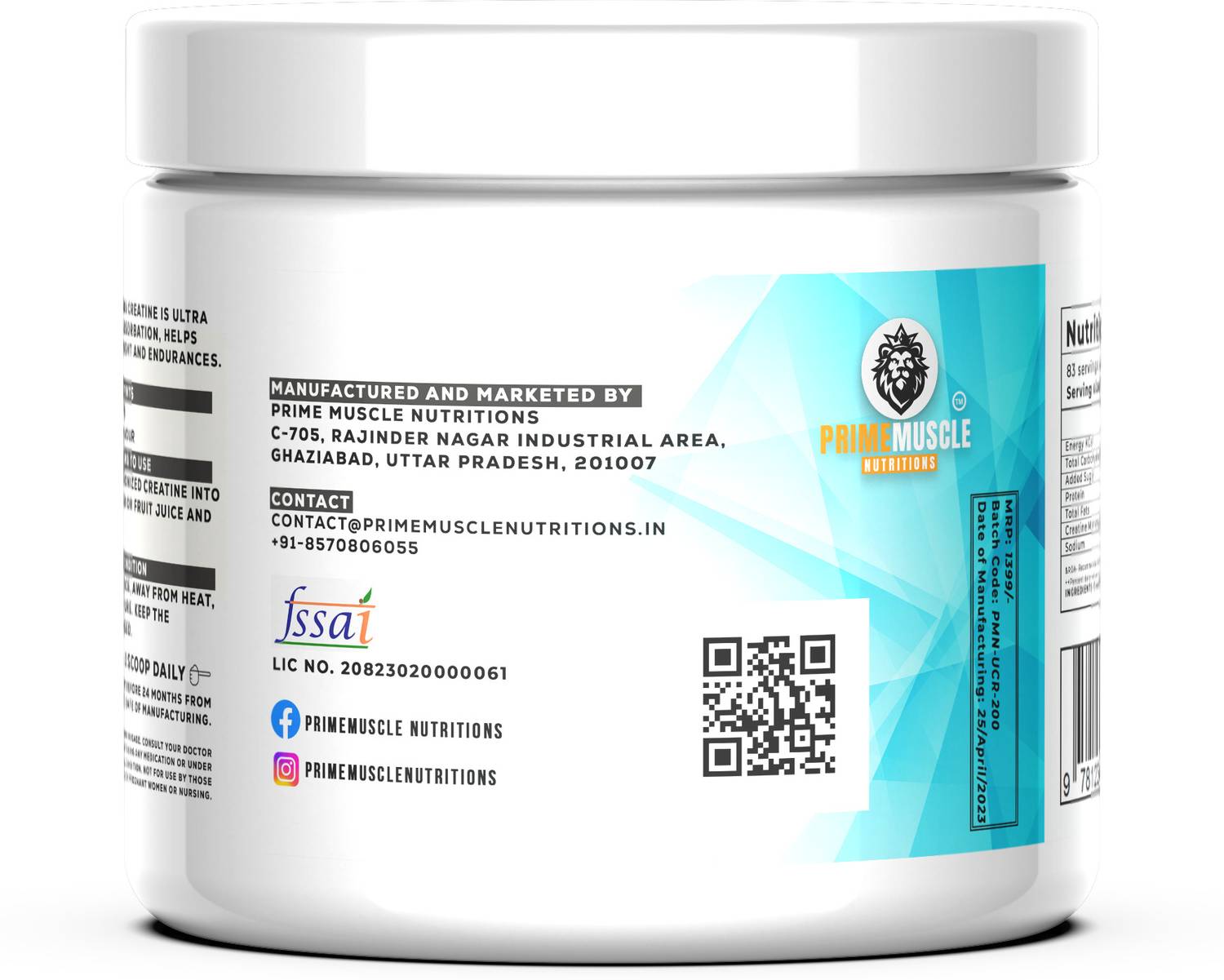 Primemuscle Creatine Monohydrate 83+83 Servings - Image 2