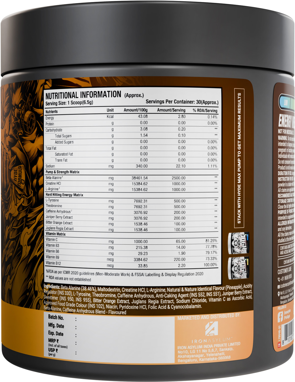 Image of PROSUPPS Hyde Xtreme 30 servings Pre Workout