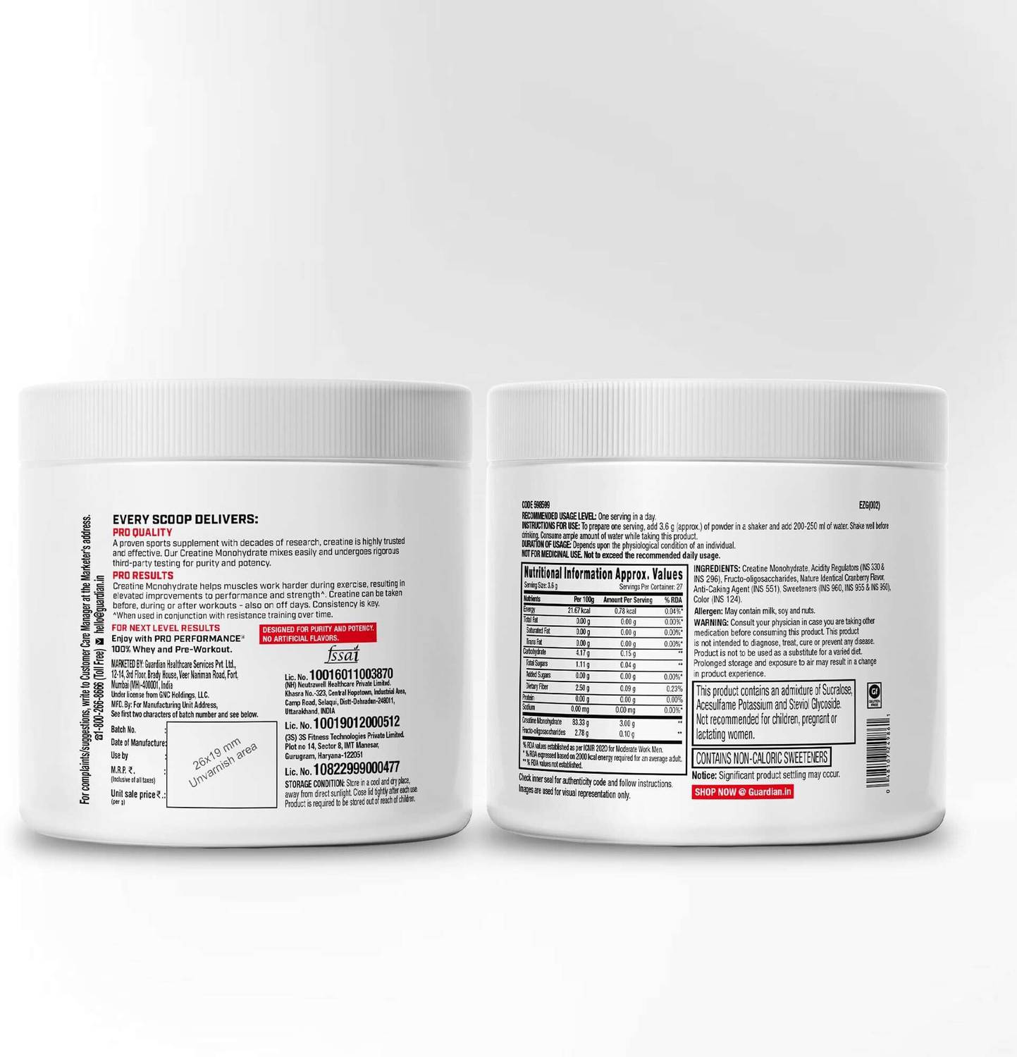 GNC Creatine Monohydrate 750ml with Black Shaker - Image 5