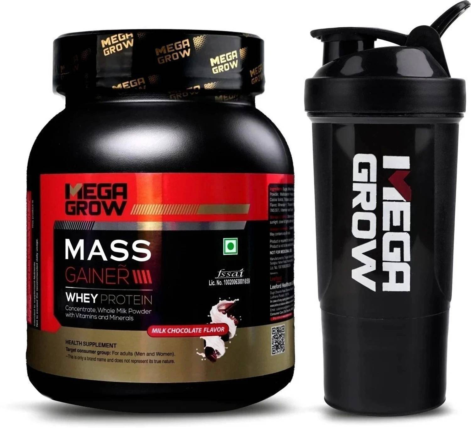MEGAGROW Whey Protein Mass Gainer- Milk Chocolate Flavour | 22.81g Protein, High Calories Whey Protein Rs. 791 - Flipkart