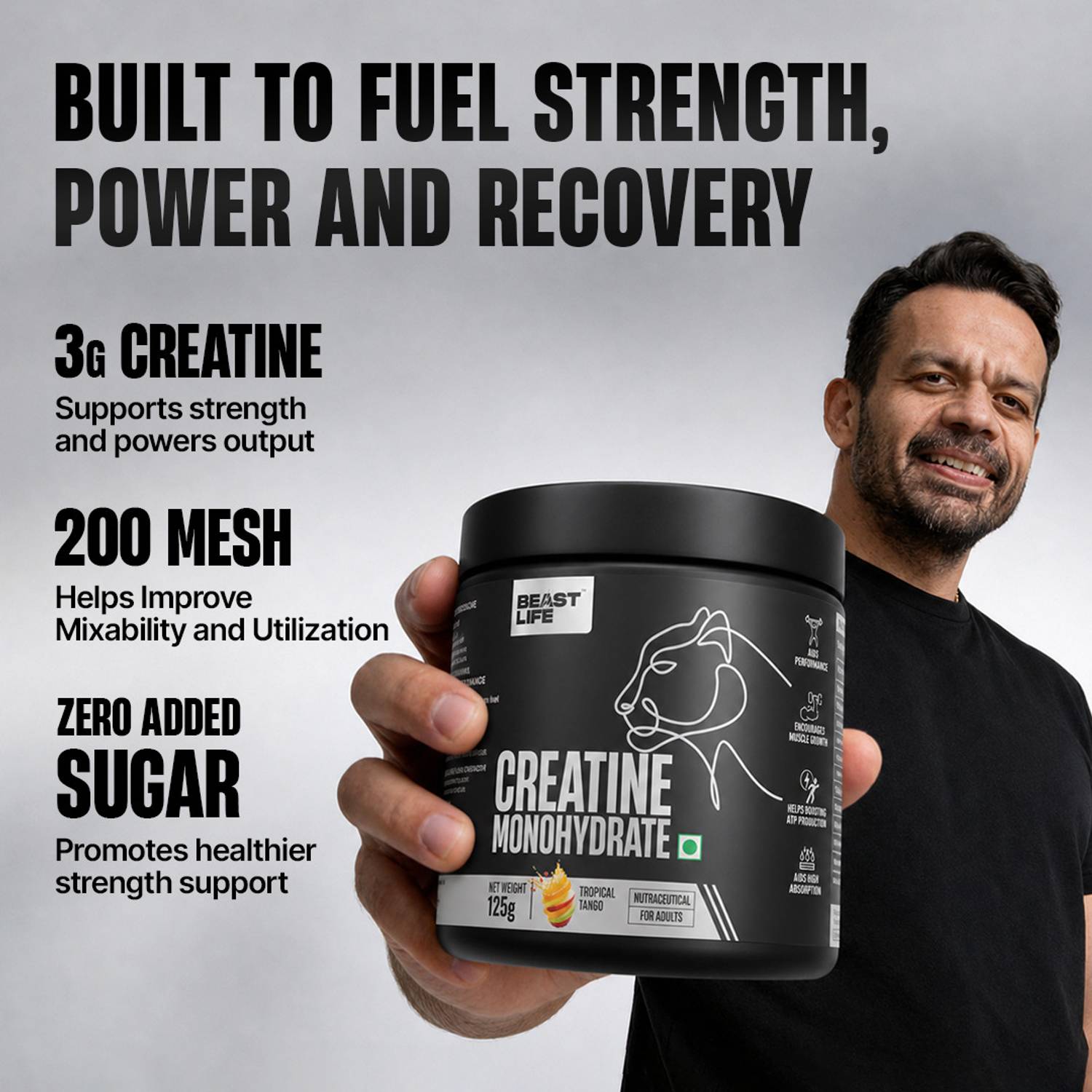 BeastLife Monohydrate Creatine 125g - Image 3