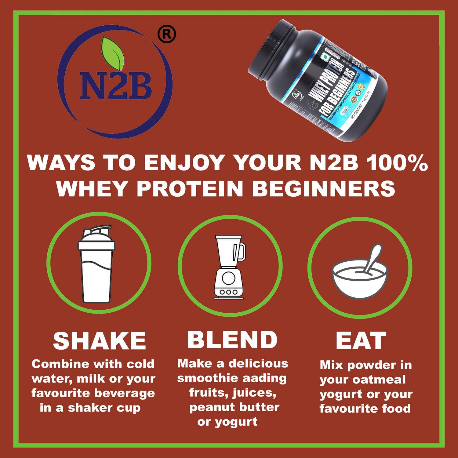 N2B N2BWPB2000 Whey Protein 2kg - Image 3