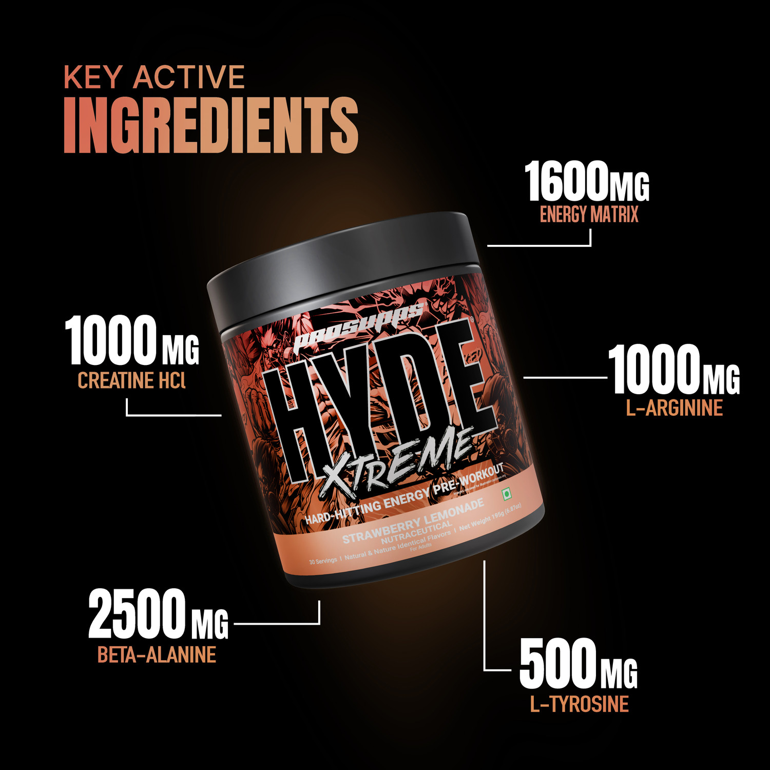Image of PROSUPPS Hyde Xtreme 30 servings Pre Workout