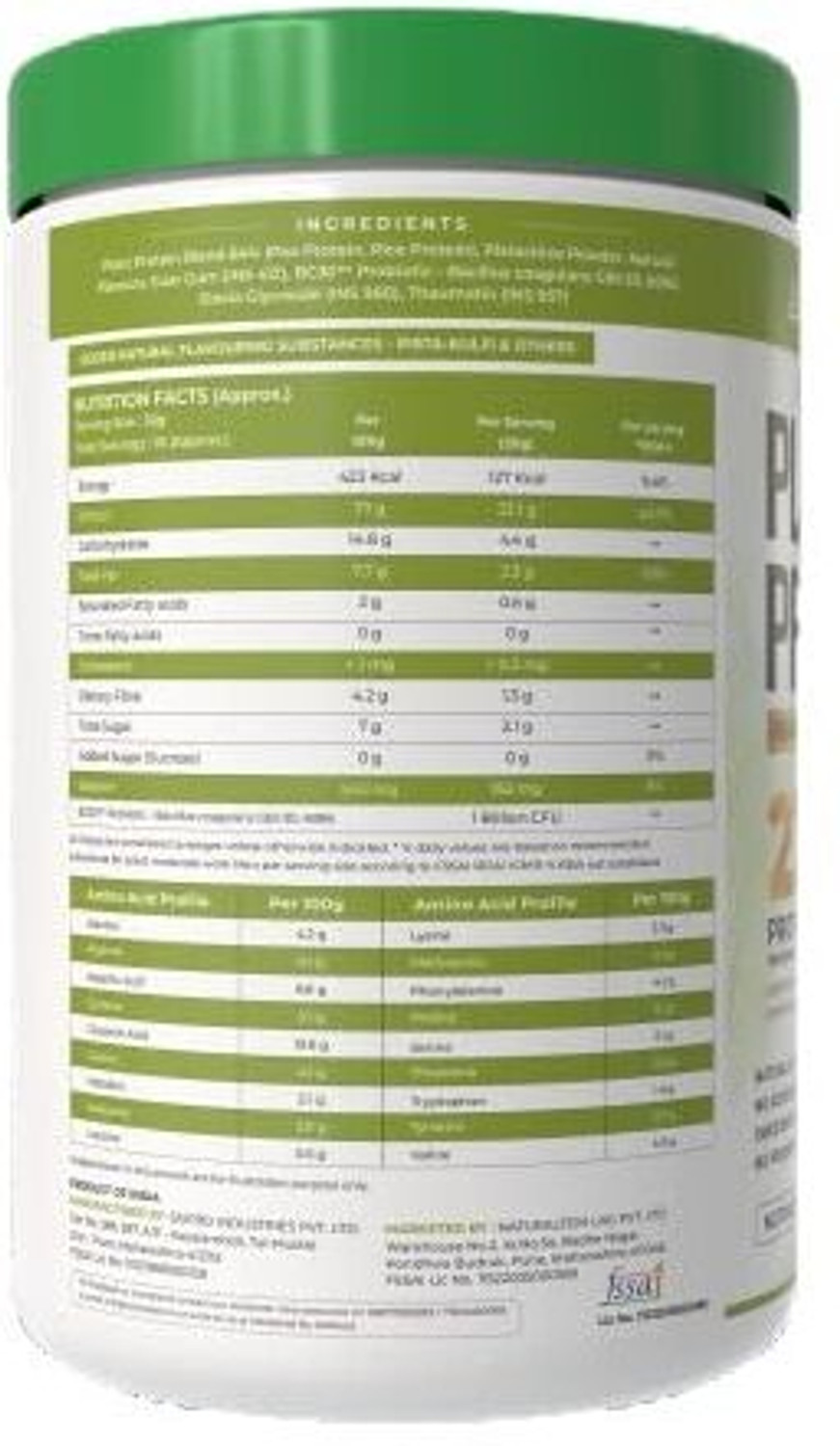 Image of NATURALTEIN Plant Protein - 23g Protein with BC30 Probiotic, No Sugar Plant-Based Protein