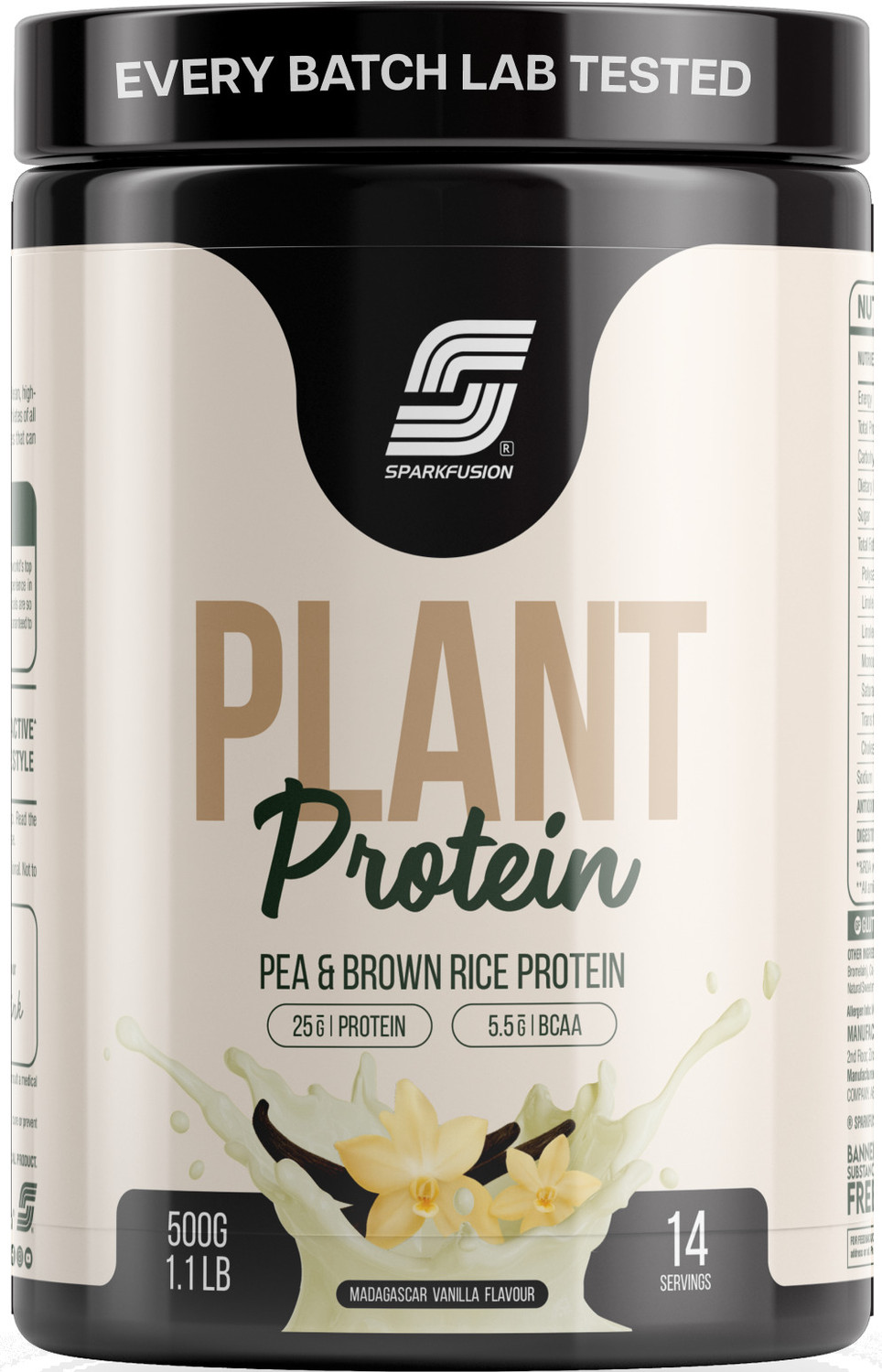 Image of Sparkfusion Plant Protein Powder| Isolated Pea & Brown Rice Protein Protein Shake