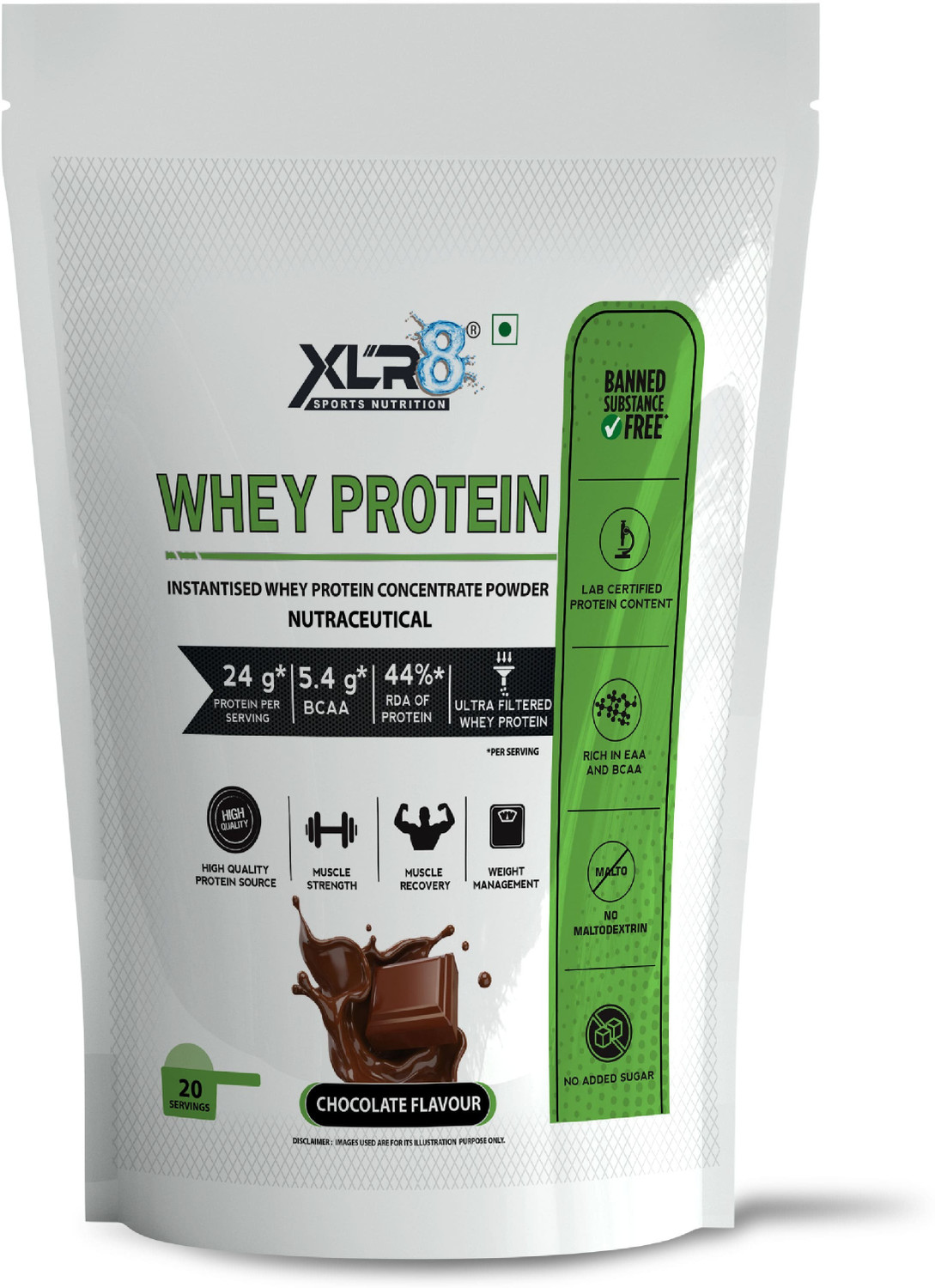 Image of XLR8 Whey Protein with 24 g and 5.4 g BCAA Whey Protein