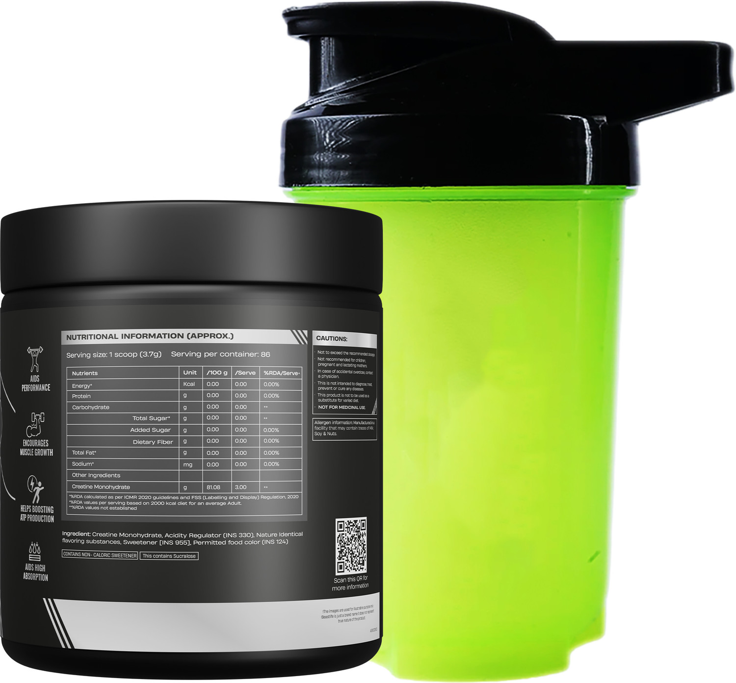 Image of BeastLife Pure Creatine Monohydrate with Shaker Creatine
