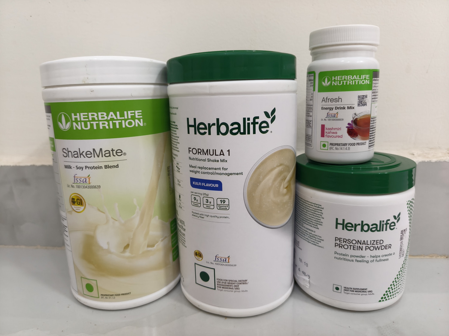 Image of harbal mantra HERBAL IFE F1 KULFI SHAKE PROTEIN 200GM & AFRESH & shakemate COMBO 1 PACK OF 4 Plant-Based Protein
