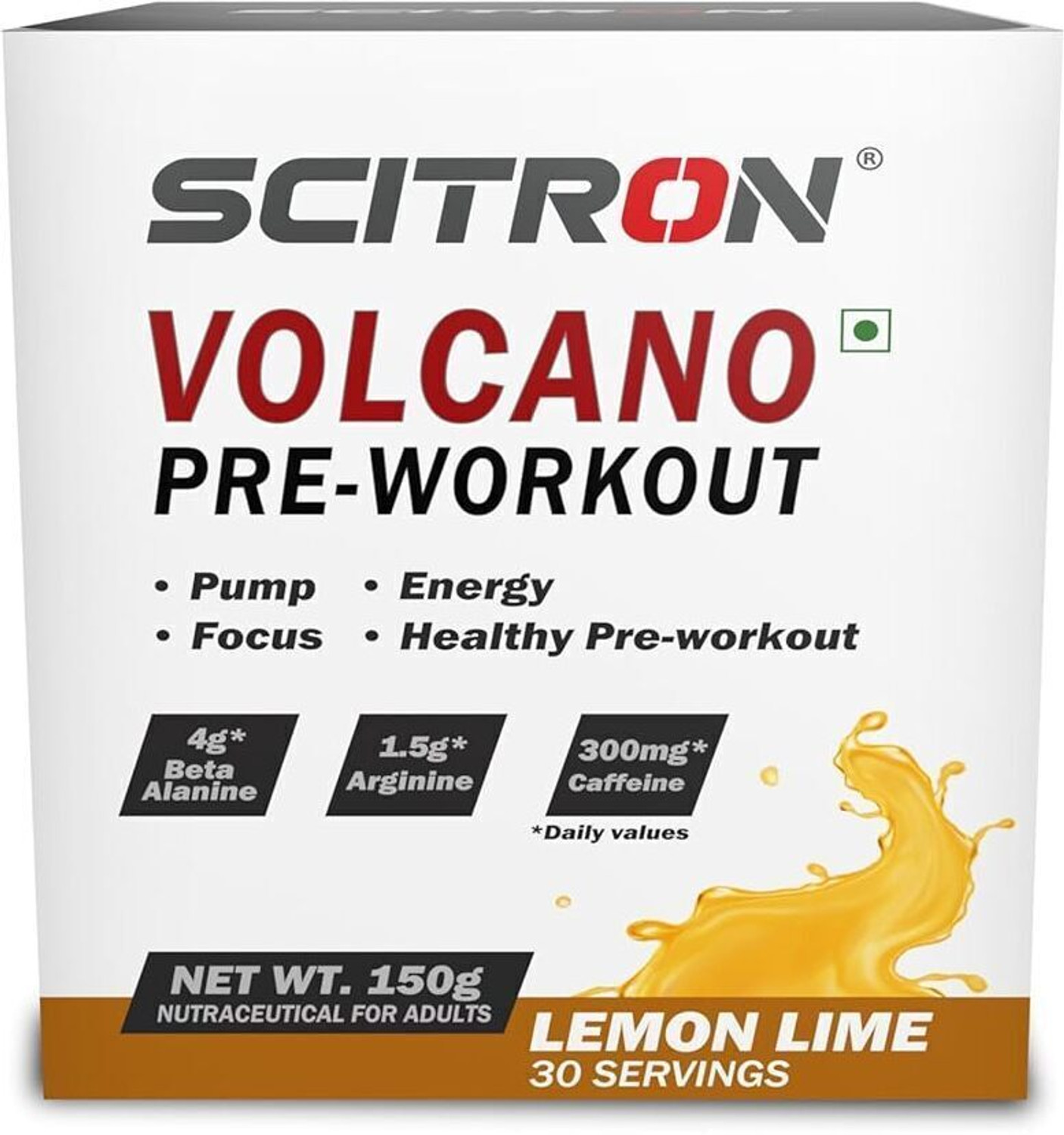 Image of Scitron Volcano Pre-Workout 150 Gm-(Lemon Lime) Pre Workout