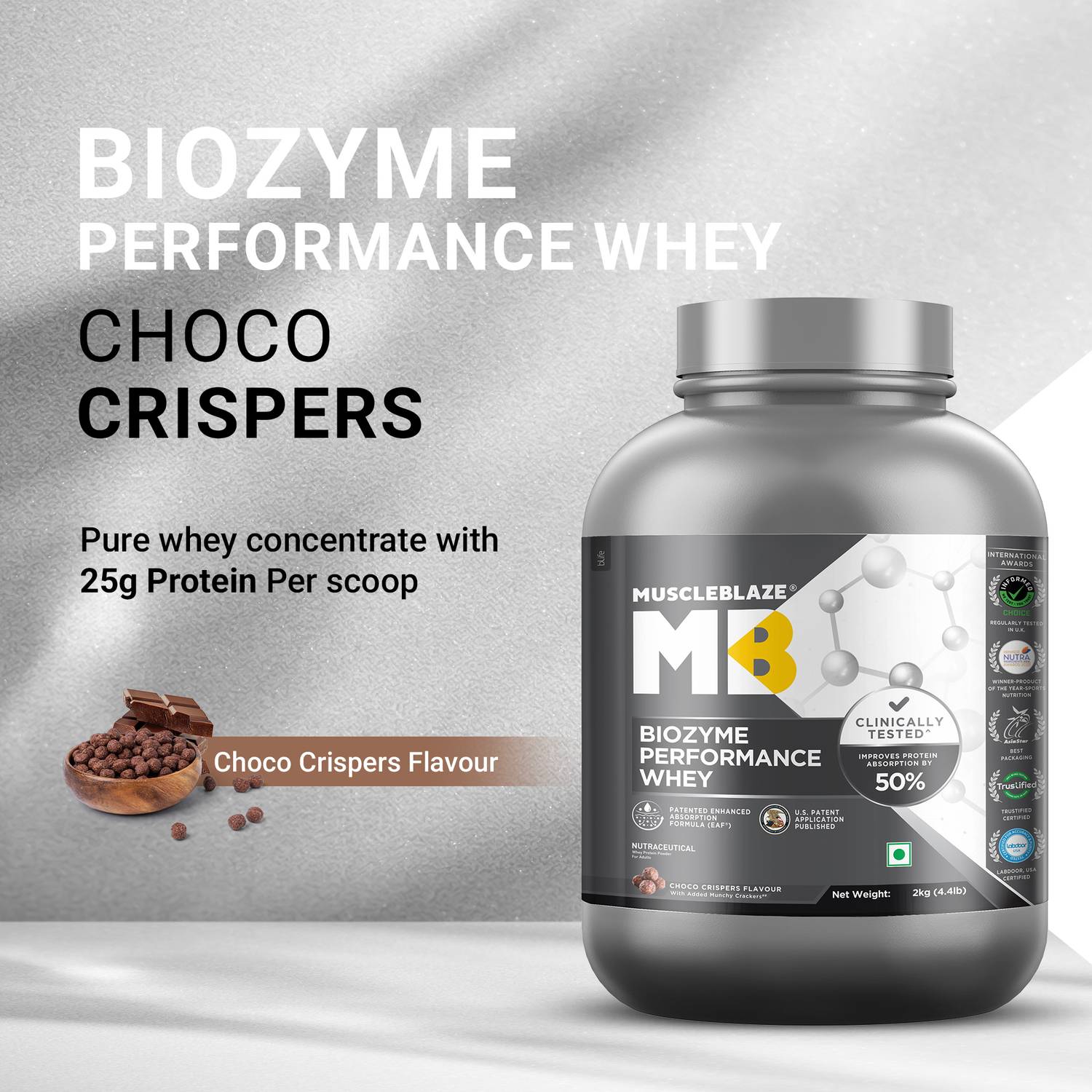 MUSCLEBLAZE Biozyme Whey Protein 25g - Image 2
