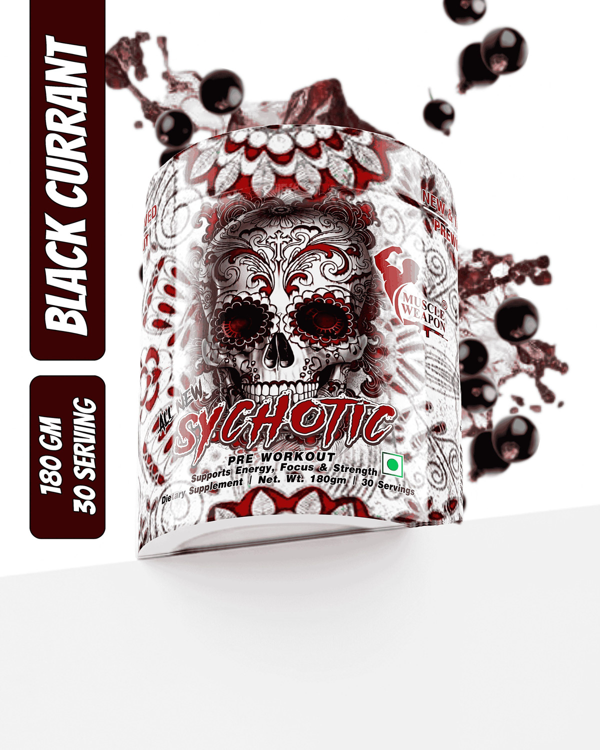 Image of Muscle Weapon Sychotic Preworkout 30 servings| Energy | Focus | Pump Pre Workout