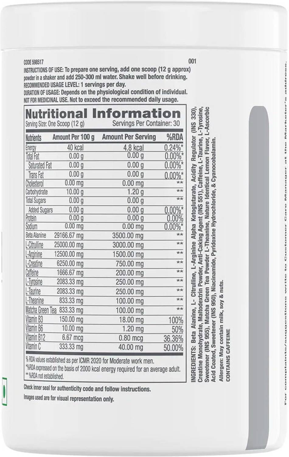 GNC Pro Performance 360g Blood Orange Pre Workout - Image 5