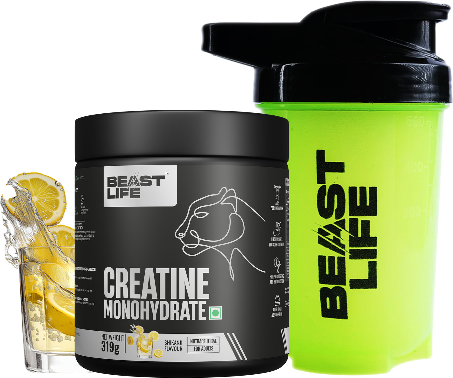Image of BeastLife Pure Creatine Monohydrate with Shaker Creatine