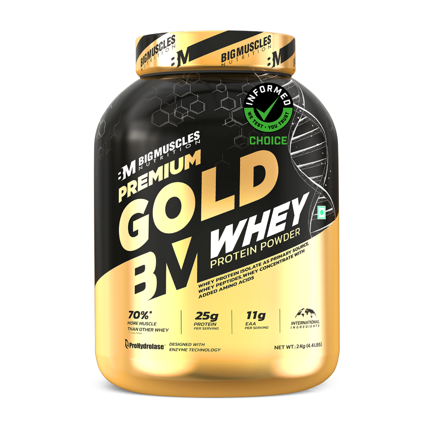 BIGMUSCLES NUTRITION Premium Gold Whey | 25g Protein Per Serving, 0g Sugar,5.5g BCAA Whey Protein Rs. 3149 - Flipkart