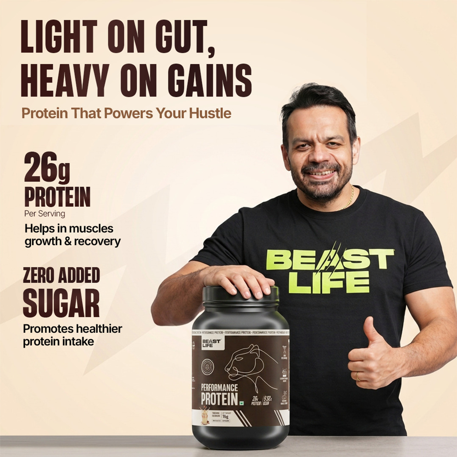 Image of BeastLife Performance Protein Powder | 25g Protein | Muscle Growth- Yeast Protein Yeast Protein