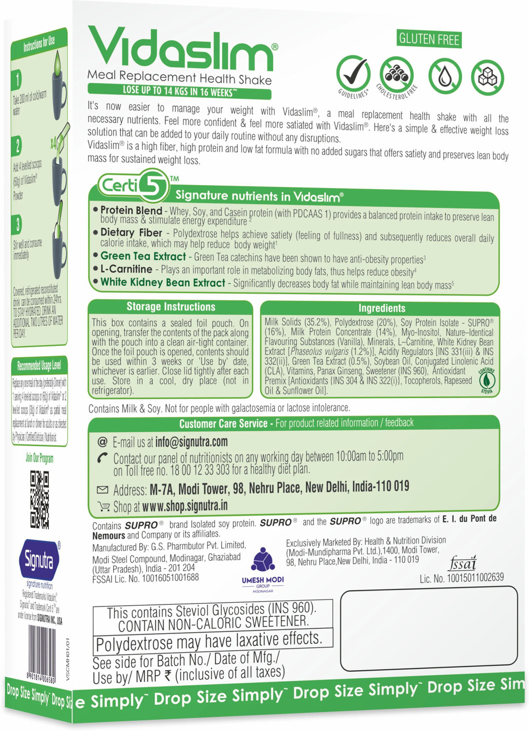 Image of vidaslim Meal Replacement Health Shake for Weight Loss Protein Shake