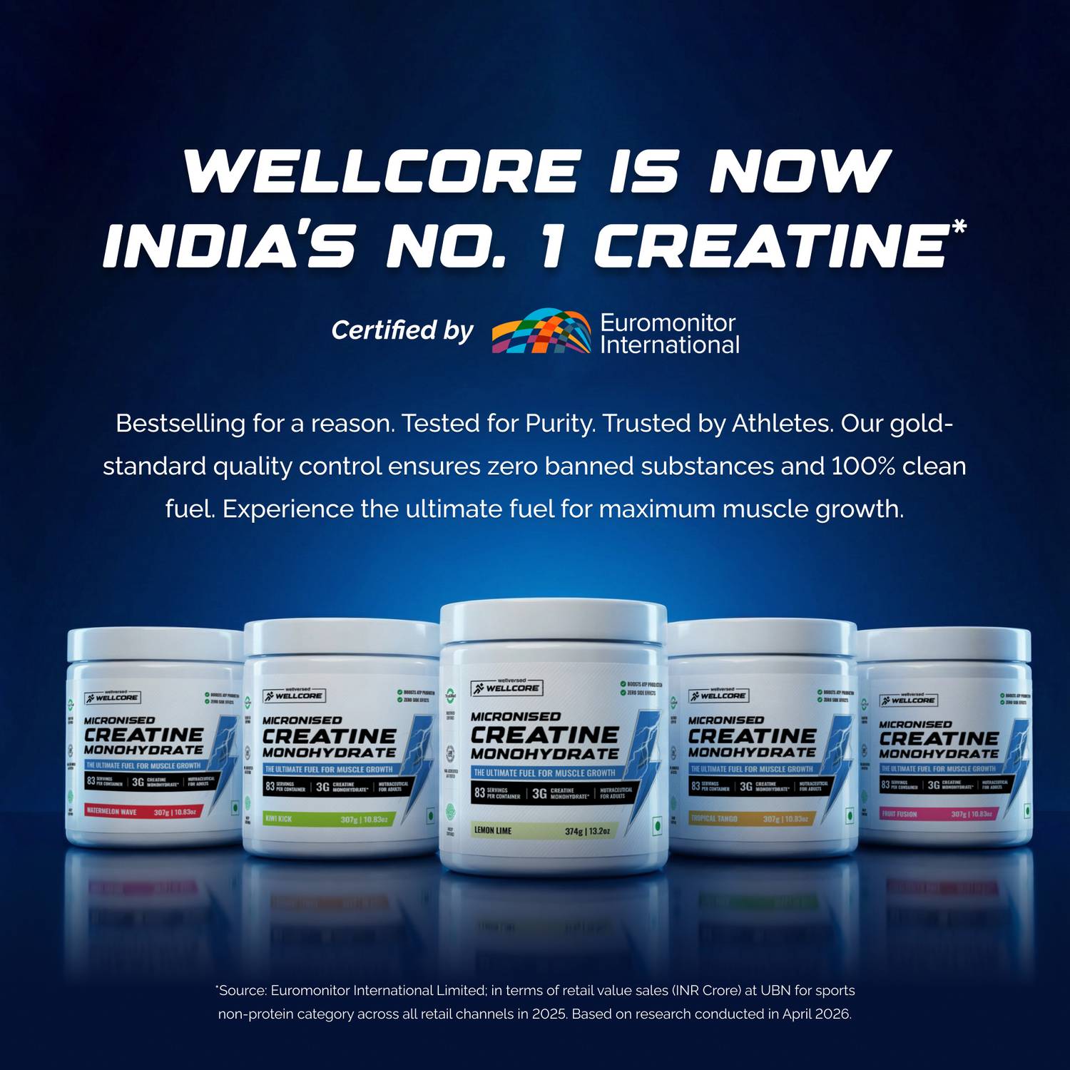 Wellcore Micronised Creatine Monohydrate | Lab Tested | Enhanced ... more