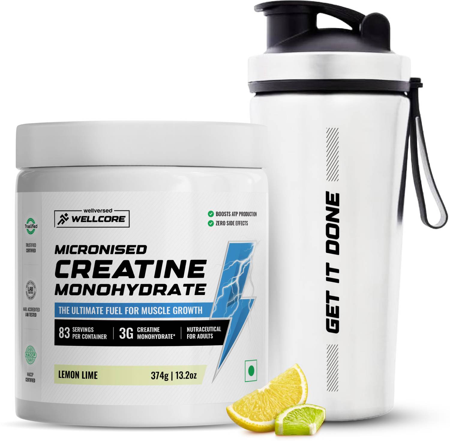 Wellcore Micronised Creatine Monohydrate + Steel Shaker