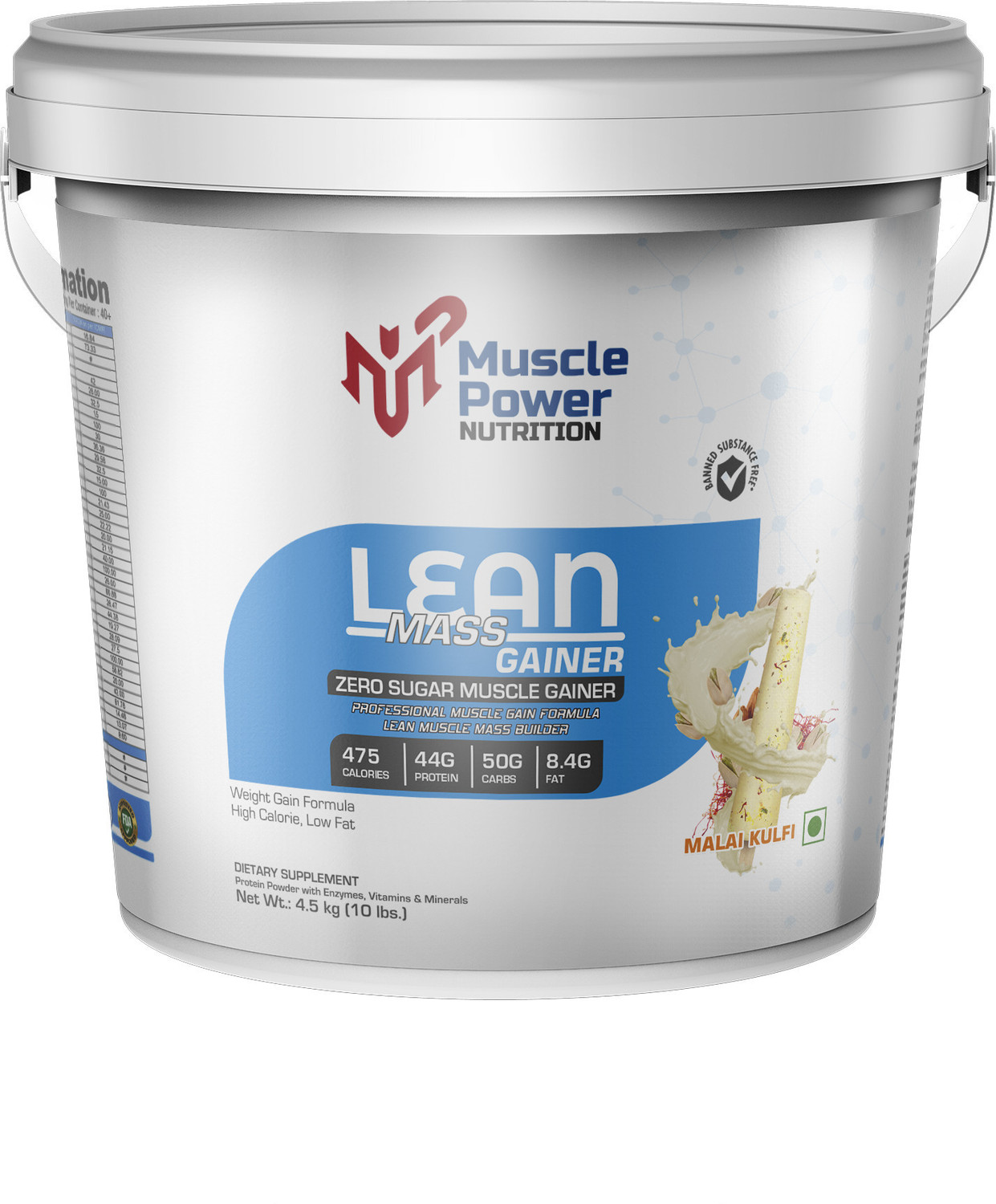 Image of 56 INCHES MUSCLE POWER NUTRITION LEAN MASS GAINER 4.5KG Weight Gainers /Mass Gainers