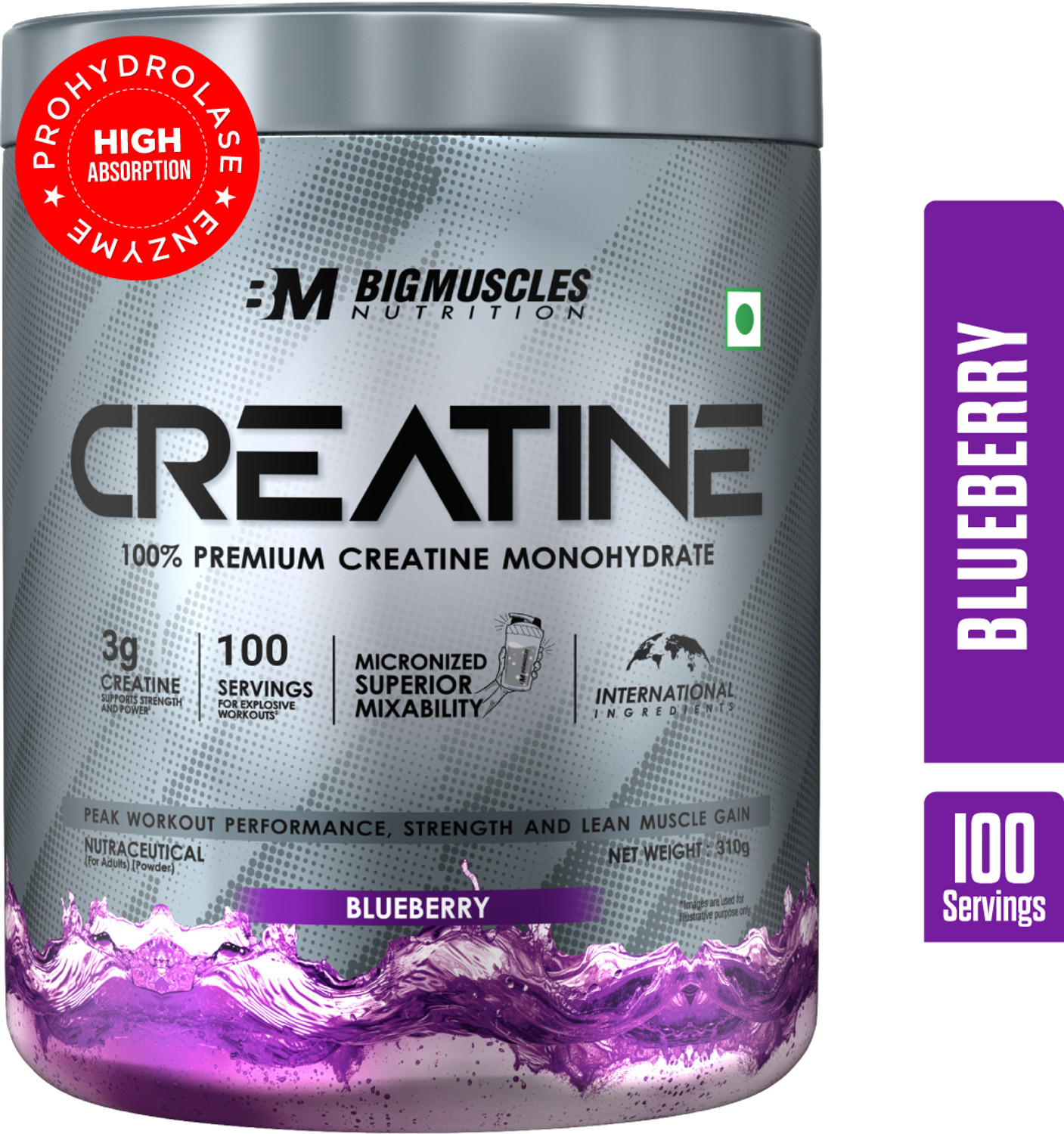 Image of BIGMUSCLES NUTRITION Creatine Monohydrate [100 Servings] | Lab Tested | Muscle Building & Recovery Creatine