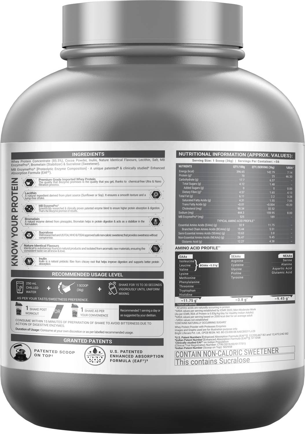 MUSCLEBLAZE Biozyme Performance Whey Protein 2 kg - Image 5