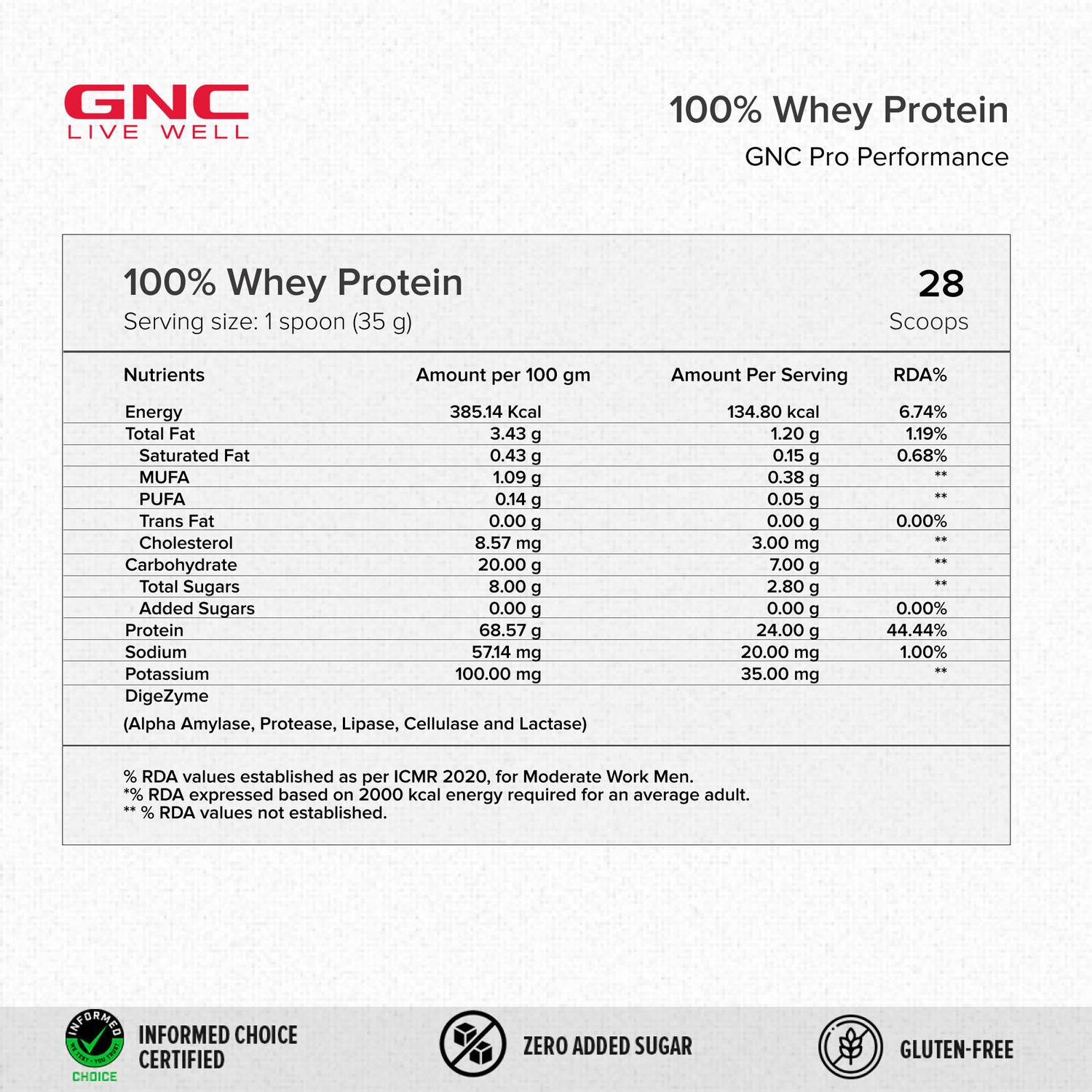 GNC Pro Performance 100% Whey Protein Powder 1kg - Image 5