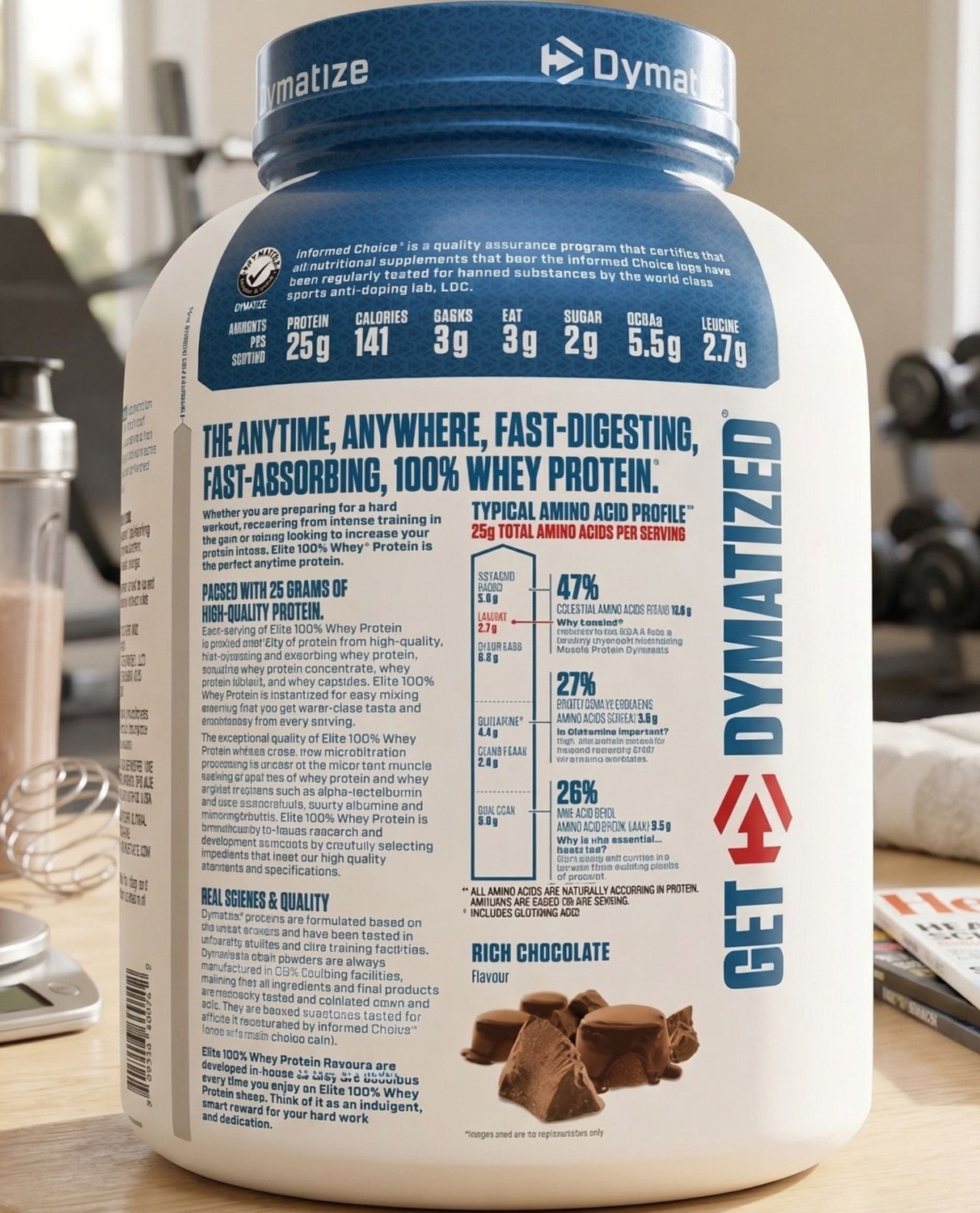 Image of DYMATIZE Elite 100% Whey Protein - Rich Chocolate - 5LB Whey Protein
