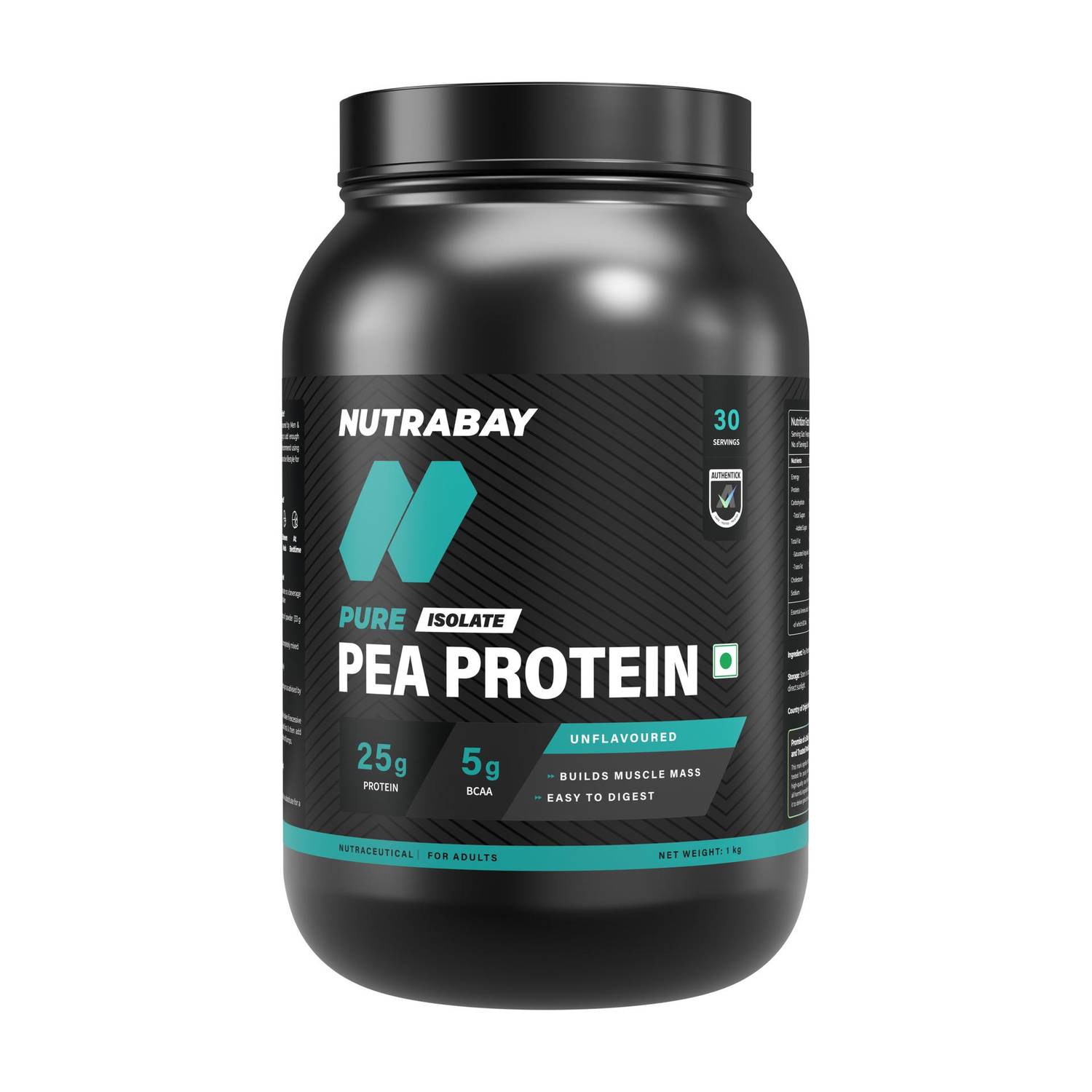 Nutrabay 100% Pea Isolate Plant-Based Protein - Image 1