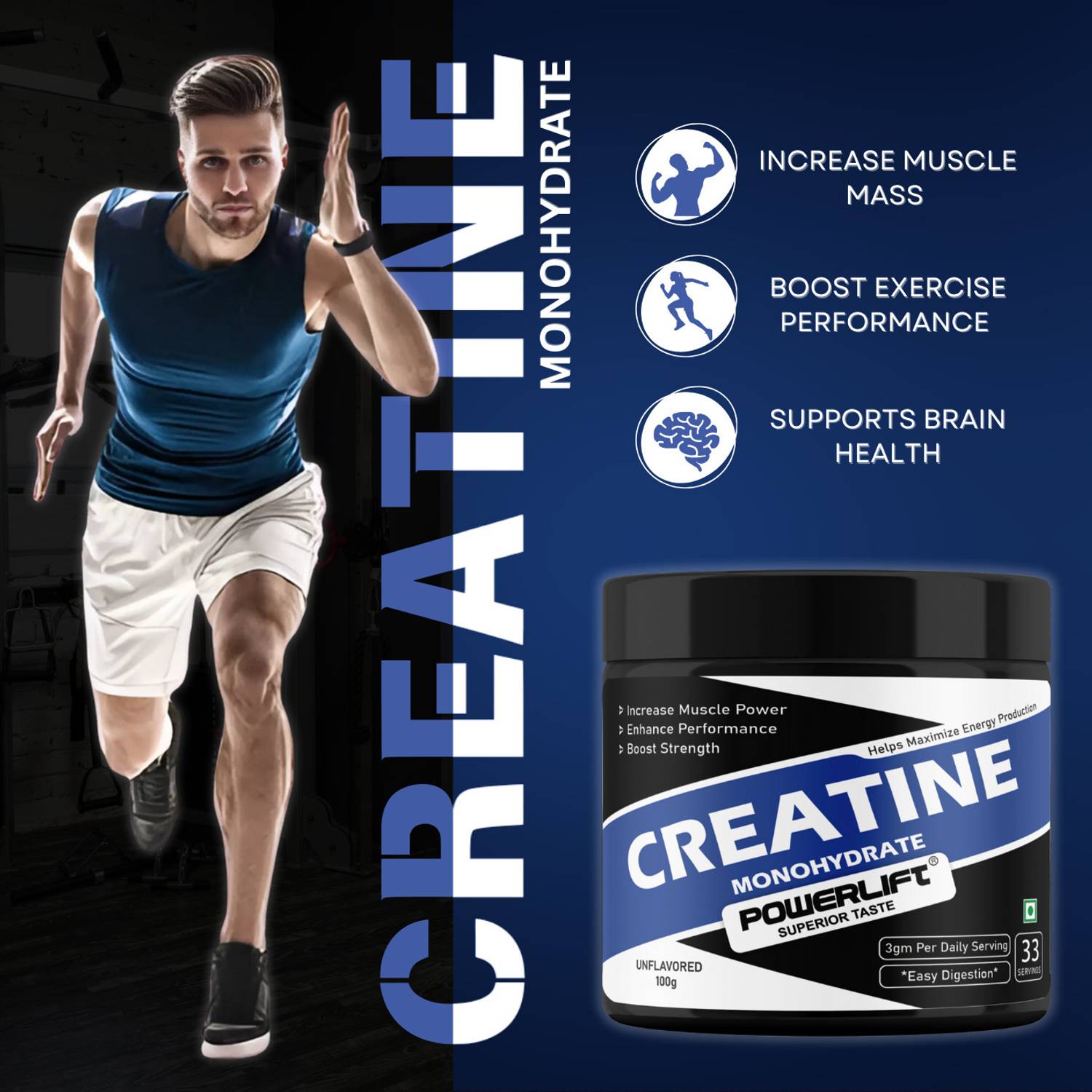 POWERLIFT Creatine Monohydrate 33 Servings - Image 4
