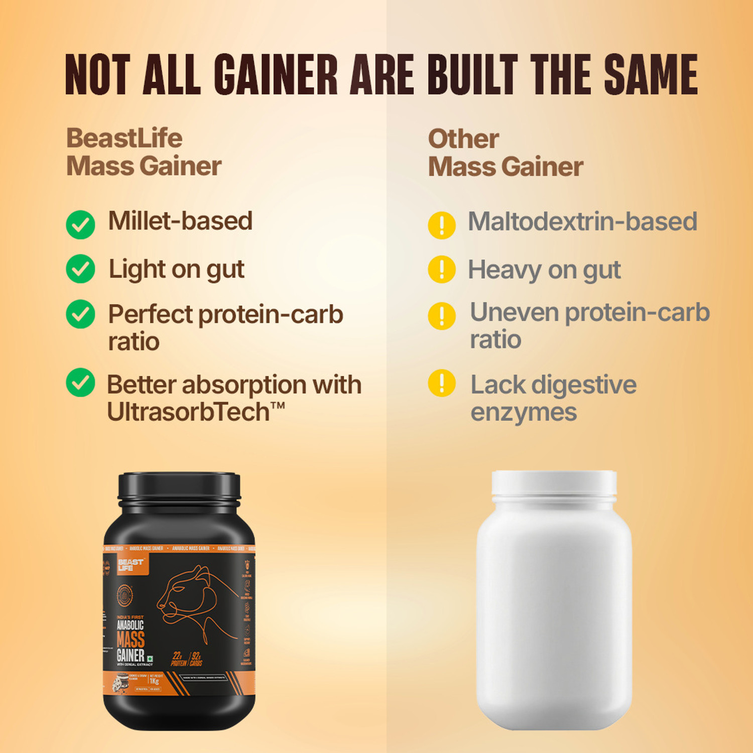 Image of BeastLife High Rich Protein Gainer - No Maltodextrin Weight Gainers /Mass Gainers